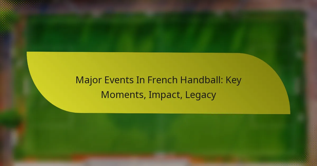 Major Events In French Handball: Key Moments, Impact, Legacy