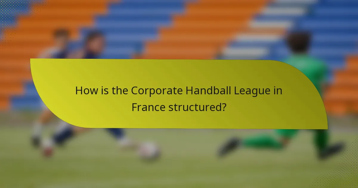 How is the Corporate Handball League in France structured?