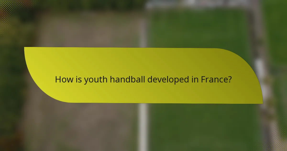 How is youth handball developed in France?