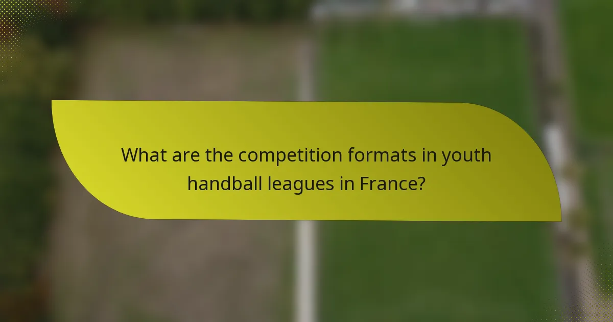 What are the competition formats in youth handball leagues in France?