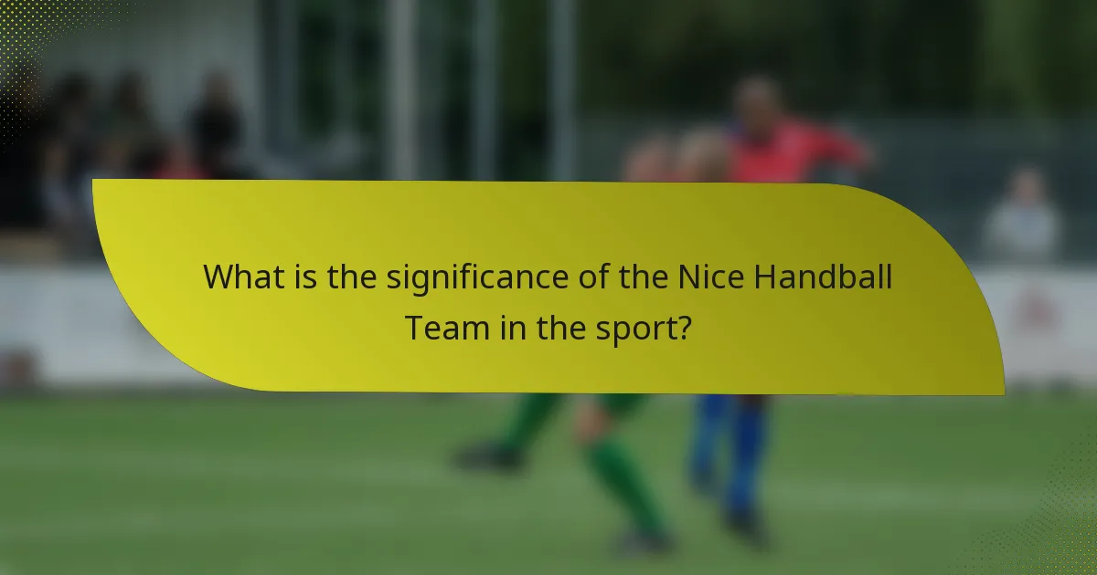 What is the significance of the Nice Handball Team in the sport?
