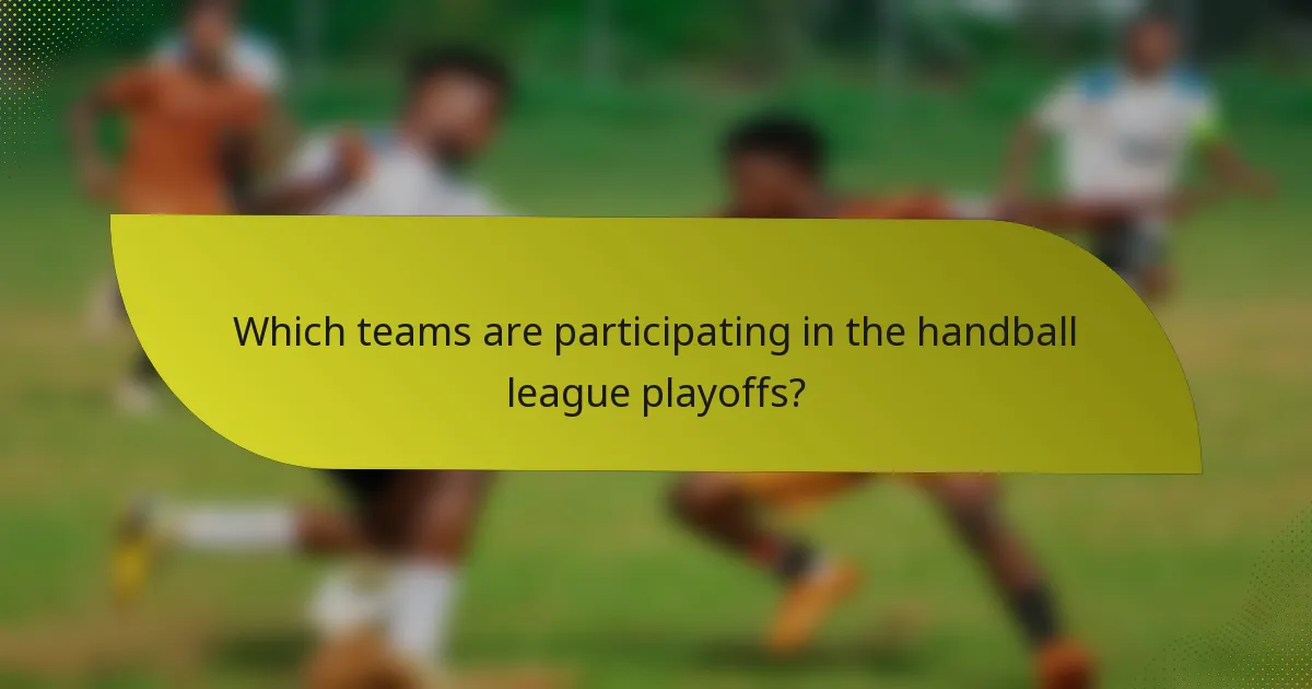 Which teams are participating in the handball league playoffs?