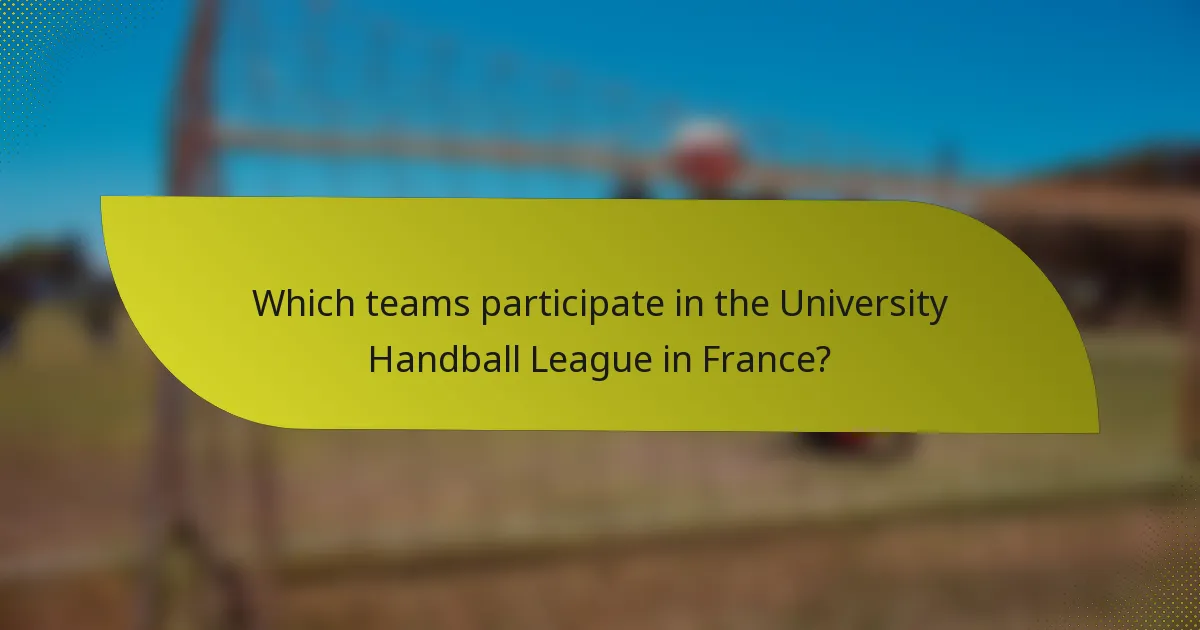 Which teams participate in the University Handball League in France?